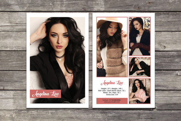 Printable Modeling Comp Card Template